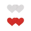 PRETTY PASTIES GLITTER HEARTS RED SILVER 2 PAIR