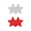 PRETTY PASTIES GLITTER STARS RED SILVER 2 PAIR