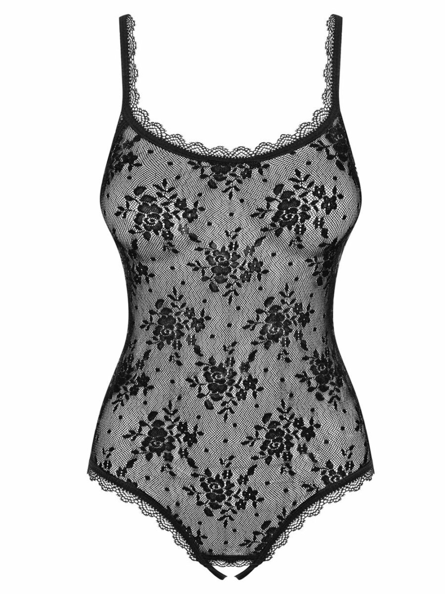 OBSESSIVE - BEHINDY CROTCHLESS TEDDY BLACK S/M -