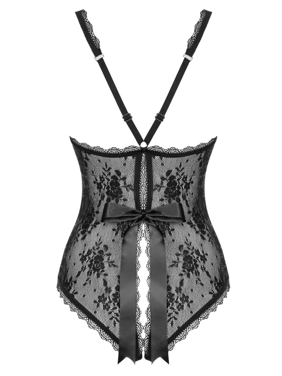 OBSESSIVE - BEHINDY CROTCHLESS TEDDY BLACK S/M -