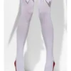 Opaque Hold-Ups, White, with White Bows