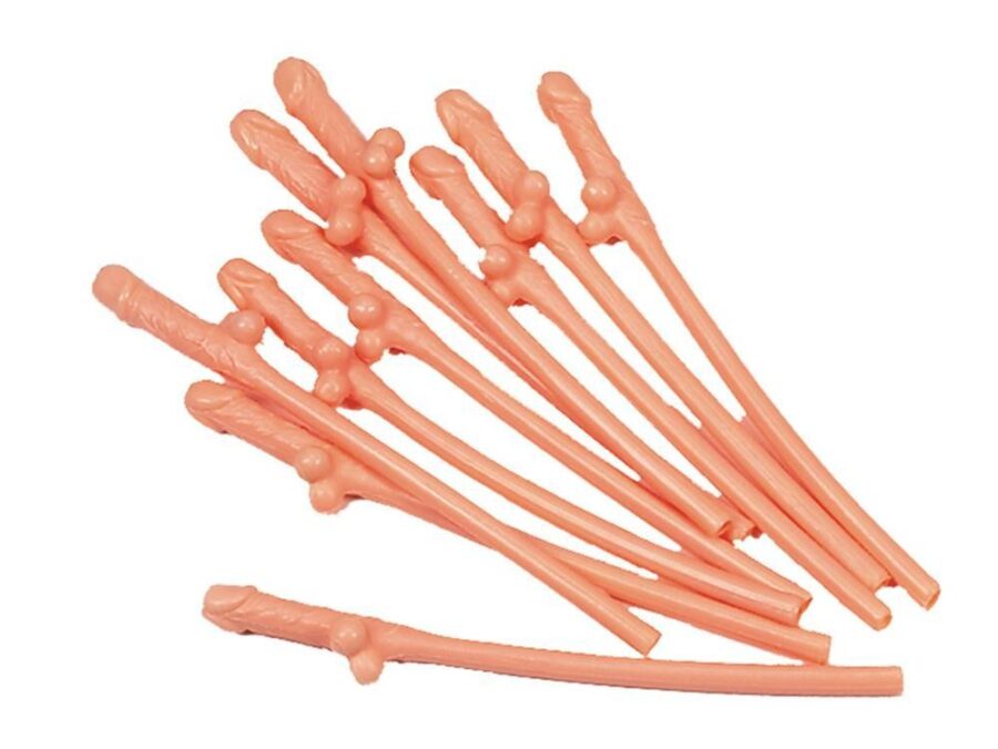 PLASTIC DICK SIPPING STRAW 10 PCS - PLASTIC DICK SIPPING STRAW