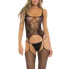 Ολόσωμο καλσόν On All Night 2Pc Set Bodystock Black OS - Rene Rofe Lingerie