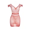 Μίνι Φόρεμα SUBBLIME - SHORT RED CROCHET GRILL DRESS ONE SIZE