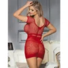 Μίνι Φόρεμα SUBBLIME - SHORT RED CROCHET GRILL DRESS ONE SIZE