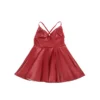 Φόρεμα SUBBLIME - 955397 DRESS WITH BURGUNDY LEATHER STRAPS