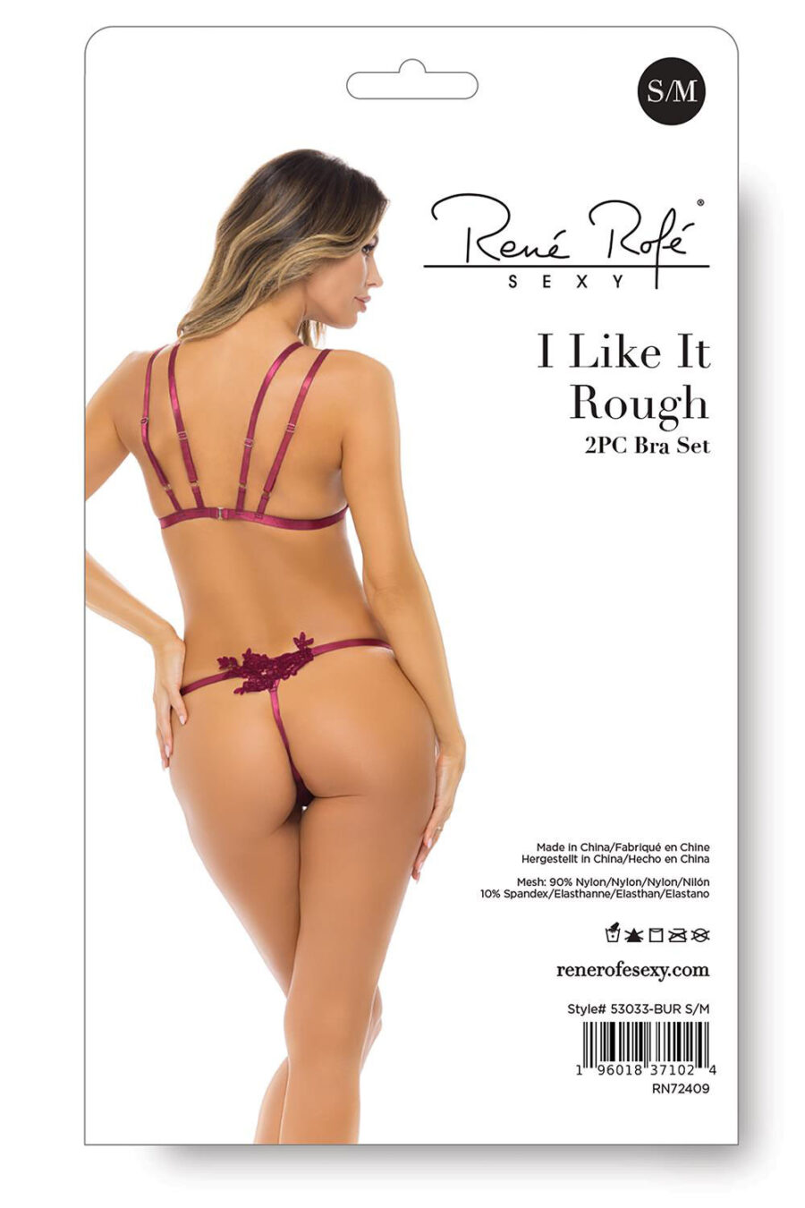 RENE ROFE I LIKE IT ROUGH 2PC SET BURGUNDY S/M - Image 4