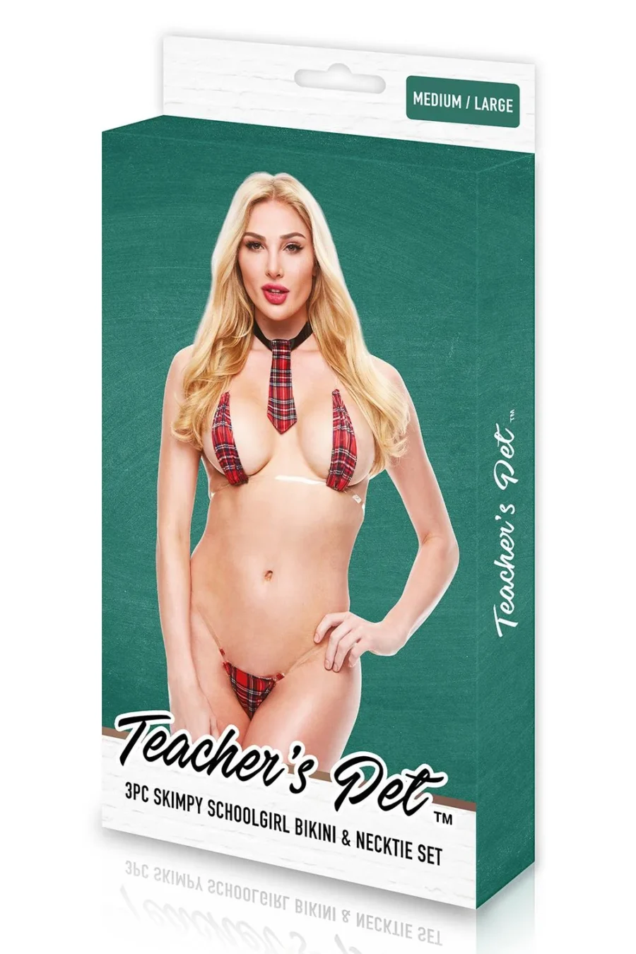 3 Pc Skimpy Schoolgirl Bikini & Necktie Set Tartan TEACHERS PET